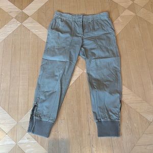 Cotton ankle pants with side zipper